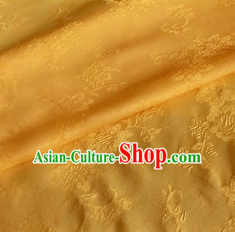 Asian Chinese Classical Pattern Design Yellow Jacquard Fabric Traditional Cheongsam Silk Material