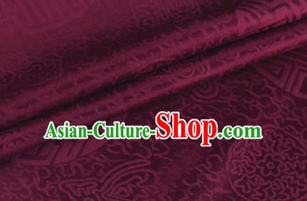 Asian Chinese Classical Longevity Pattern Design Wine Red Brocade Jacquard Fabric Traditional Cheongsam Silk Material
