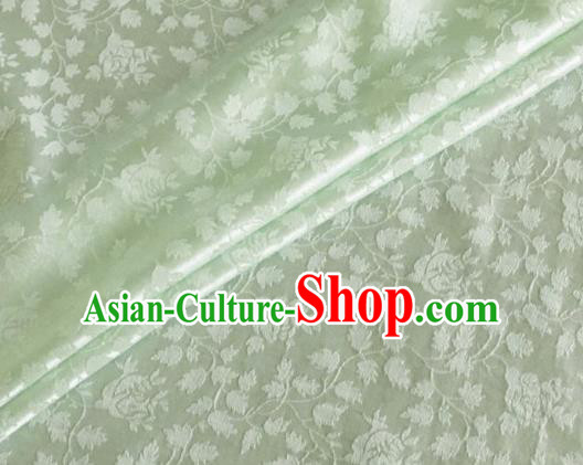 Asian Chinese Classical Jacquard Pattern Design Light Green Brocade Fabric Traditional Cheongsam Silk Material