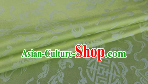Asian Chinese Classical Ribbon Calabash Pattern Design Light Green Silk Fabric Traditional Cheongsam Material