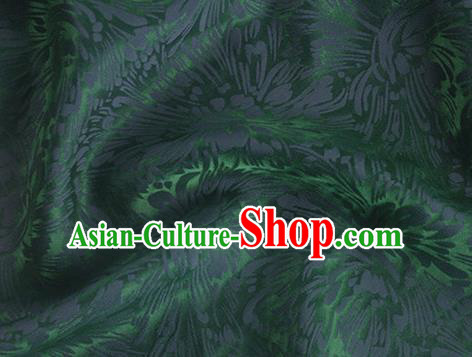 Asian Chinese Classical Pattern Design Green Silk Fabric Traditional Cheongsam Brocade Material
