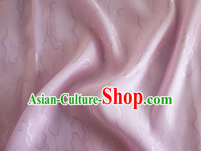 Asian Chinese Classical Cloud Pattern Design Pink Silk Fabric Traditional Cheongsam Brocade Material