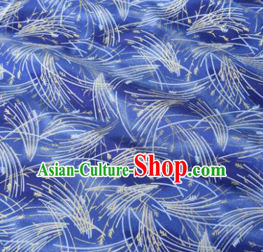 Asian Japanese Classical Meteor Pattern Design Royalblue Silk Fabric Traditional Kimono Brocade Material