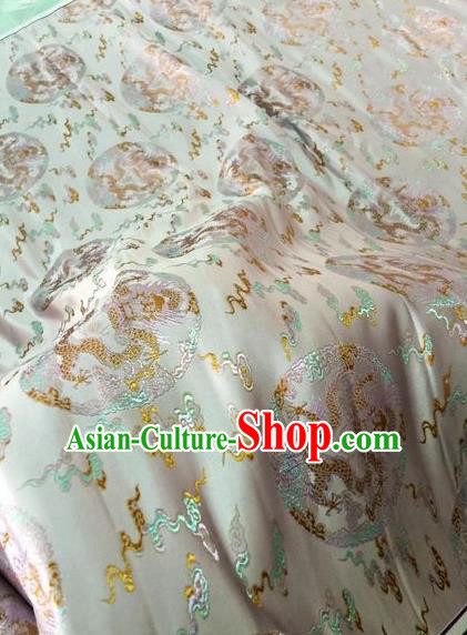 Asian Chinese Classical Cloud Dragon Pattern Design Pink Silk Fabric Traditional Nanjing Brocade Material