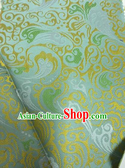 Asian Chinese Classical Pattern Design Light Green Silk Fabric Traditional Nanjing Brocade Material