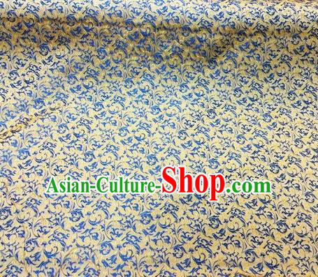 Asian Chinese Classical Twine Pattern Design Yellow Silk Fabric Traditional Nanjing Brocade Material