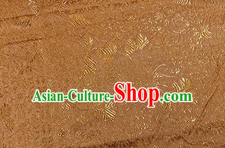 Asian Chinese Classical Bamboo Leaf Pattern Design Brown Brocade Fabric Traditional Silk Material