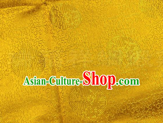 Asian Chinese Classical Pattern Design Golden Brocade Fabric Traditional Silk Material