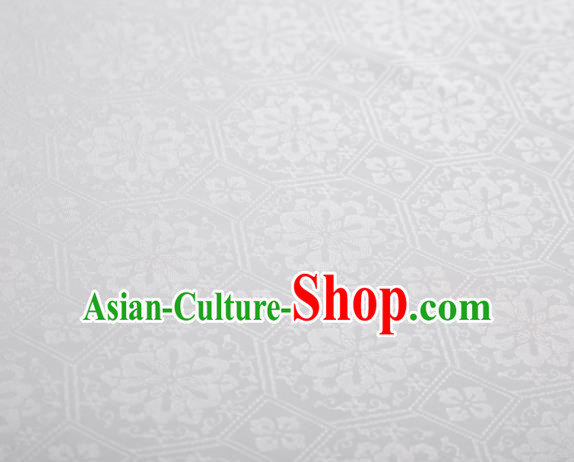 Chinese Classical Septaria Pattern Design White Mulberry Silk Fabric Asian Traditional Cheongsam Silk Material