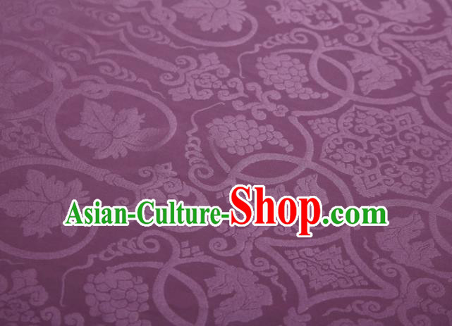 Chinese Classical Grape Pattern Design Purple Mulberry Silk Fabric Asian Traditional Cheongsam Silk Material