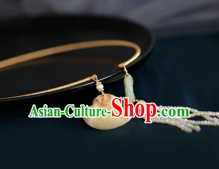 Chinese Traditional Ming Dynasty Precious Stones Necklace Handmade Ancient Princess Necklet Accessories for Women