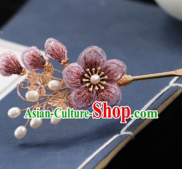 Chinese Handmade Princess Peach Blossom Hairpins Ancient Hanfu Hair Accessories for Women