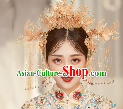 Traditional Chinese Handmade Butterfly Hair Crown Hairpins Ancient Bride Hair Accessories for Women