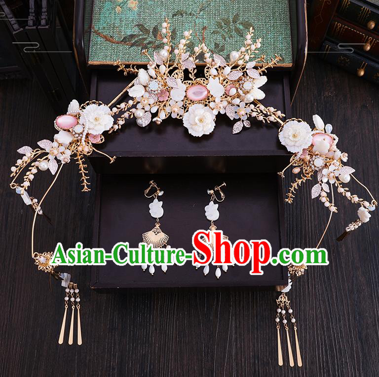 Traditional Chinese Wedding Hair Clasp Hairpins Handmade Ancient Bride Hair Accessories for Women