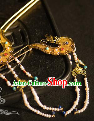 Chinese Traditional Tang Dynasty Tassel Hairpins Handmade Ancient Royal Empress Hair Accessories for Women