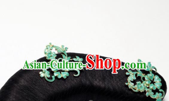 Traditional Chinese Qing Dynasty Imperial Consort Wigs and Hairpins Ancient Court Lady Hair Accessories for Women
