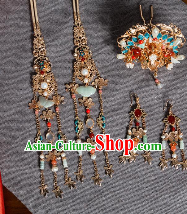 Chinese Traditional Ming Dynasty Queen Hair Comb Hairpins Ancient Princess Hair Accessories for Women
