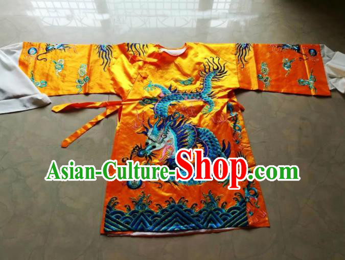 Chinese Traditional God Embroidered Golden Priest Frock Taoism Deity Costume