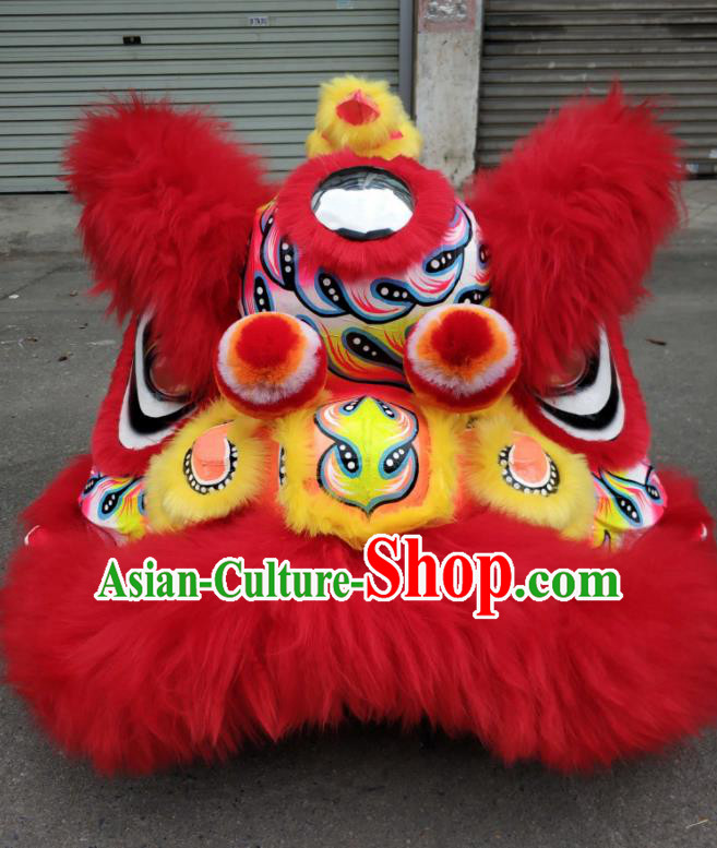Top World Lion Dance Competition Red Fur Lion Head Lion Dance Costumes for Adult