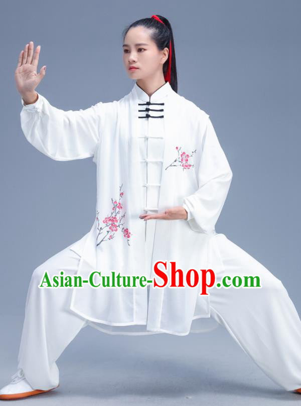 Chinese Traditional Kung Fu Competition Printing Plum Blossom Outfits Martial Arts Stage Show Costumes for Women