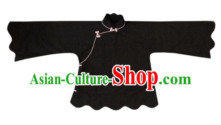 Chinese Traditional Tang Suit Black Shirt National Upper Outer Garment Blouse Costume for Women