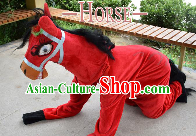 Cosplay Zodiac Horse Traditional Chinese New Year Stage Performance Costume Complete Set