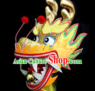 Chinese Traditional Dragon Dance Yellow Head Lantern Festival Folk Dance Prop Complete Set