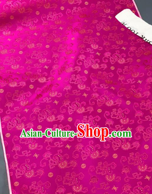 Chinese Classical Pattern Design Rosy Silk Fabric Asian Traditional Hanfu Brocade Material