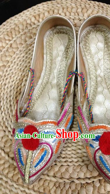 Asian India Traditional Leather Shoes Indian Handmade Shoes for Women
