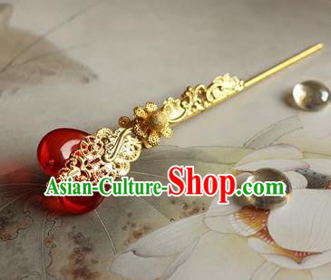 Traditional Chinese Bride Golden Hairpin Headdress Ancient Court Hair Accessories for Women