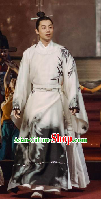 Chinese Drama Ancient Ming Dynasty Crown Prince Zhu Zhanji Replica Costumes and Headpiece Complete Set