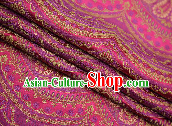 Chinese Traditional Pattern Design Rosy Brocade Fabric Cheongsam Satin Tapestry Drapery