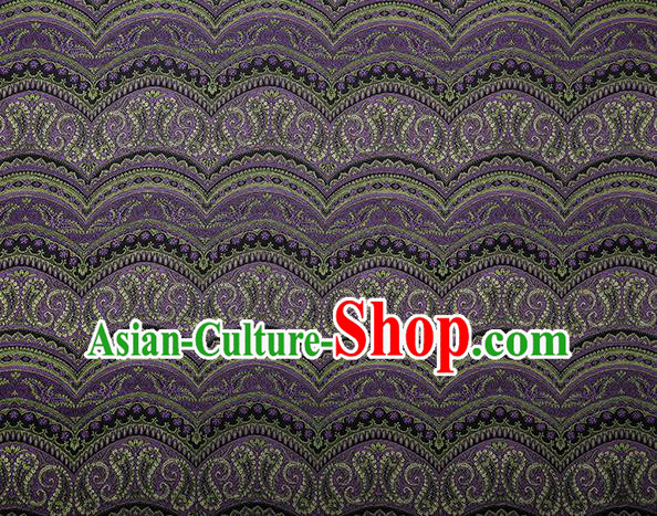 Chinese Traditional Pattern Design Purple Brocade Fabric Cheongsam Satin Tapestry Drapery