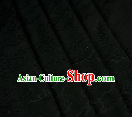 Chinese Traditional Cloud Pattern Design Black Brocade Fabric Hanfu Dress Satin Drapery