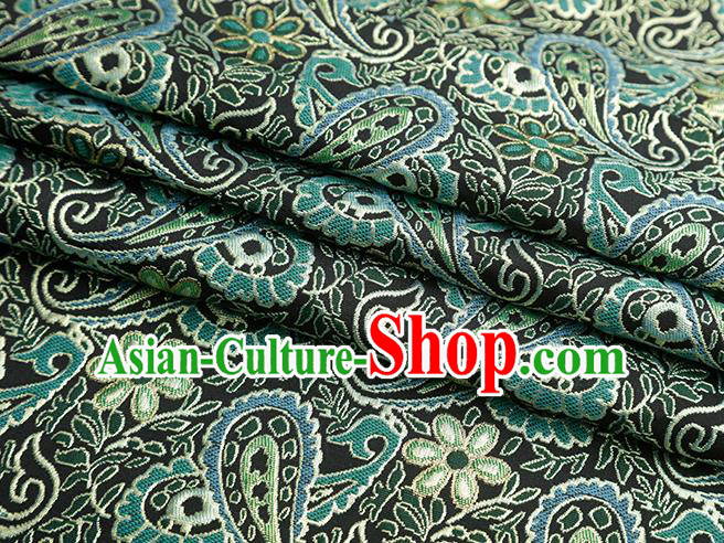 Chinese Traditional Green Jacquard Pattern Brocade Fabric Cheongsam Tapestry Drapery