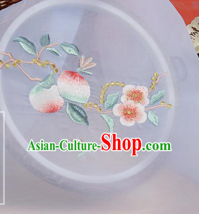 Chinese Traditional Embroidered Peach Flower Lilac Chiffon Applique Accessories Embroidery Patch