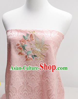 Chinese Traditional Embroidered Begonia Egret Pink Silk Applique Accessories Embroidery Patch
