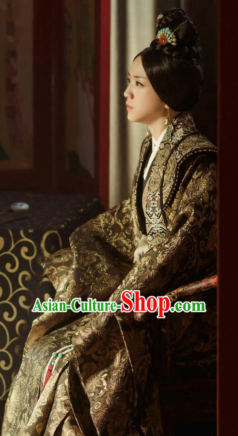 Chinese Ancient Drama Ming Dynasty Queen Mother Sun Ruowei Replica Costumes and Headpiece Complete Set