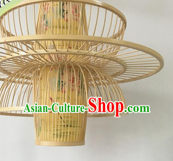 Traditional Chinese Printing Bamboo Art Hanging Lanterns Handmade Lantern Scaldfish Lamp