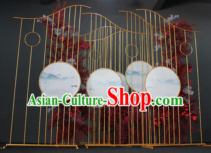 Handmade Chinese Iron Art Folding Screens Traditional Wedding Decoration