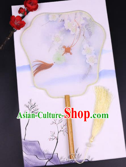 Chinese Traditional Painting Cherry Blossom Palace Fans Handmade Classical Dance Silk Fan for Women