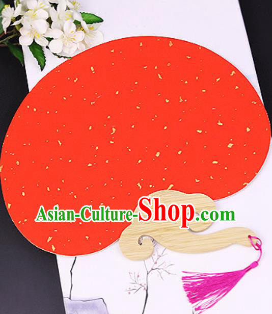 Chinese Traditional Red Art Paper Fans Handmade Bamboo Fan