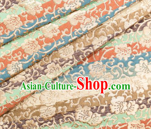 Japanese Traditional Pattern Design Colorful Brocade Fabric Asian Kimono Tapestry Satin