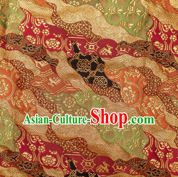 Japanese Traditional Pattern Design Brocade Fabric Asian Kimono Tapestry Satin