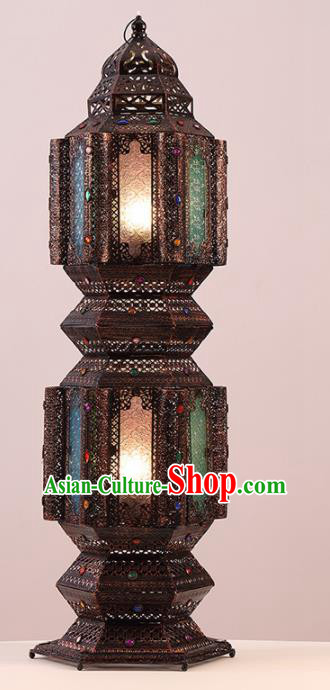 Southeast Asia Traditional Iron Colorful Grass Desk Lantern Thailand Handmade Lanterns