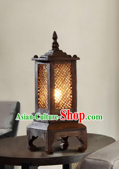 Southeast Asia Traditional Wood Desk Lantern Thailand Handmade Lanterns