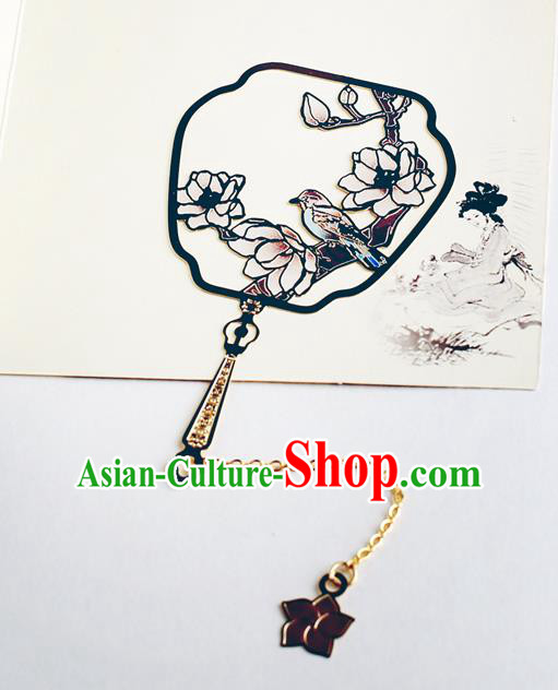 Traditional Chinese Carving Yulan Magnolia Fan Bookmarks China Craft Bookmark