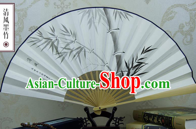 Traditional Chinese Hand Ink Painting Bamboo Paper Fan China Accordion Folding Fan Oriental Fan