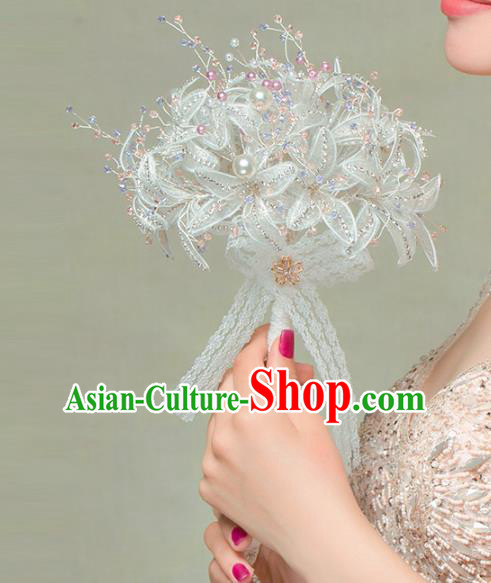 Top Grade Bride Flowers Bouquet Wedding Hand Tie Bridal Bouquet for Women
