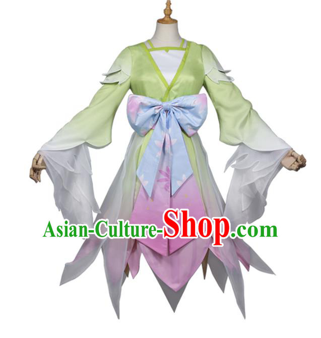 Halloween Cosplay Costume Fairy Princess Green Dress for Women
